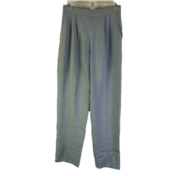 St. John Evening Marie Gray Santana Knit Wool Pleated Pull On Pants - Picture 1 of 8